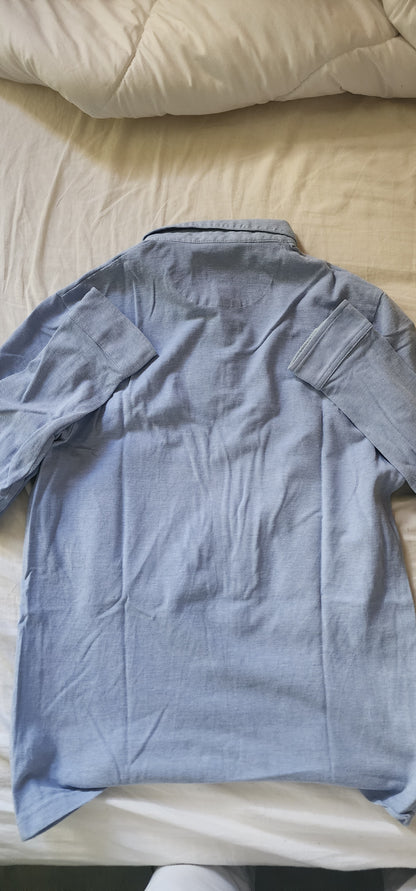 Polo manches longues piqué col boutonné oxford