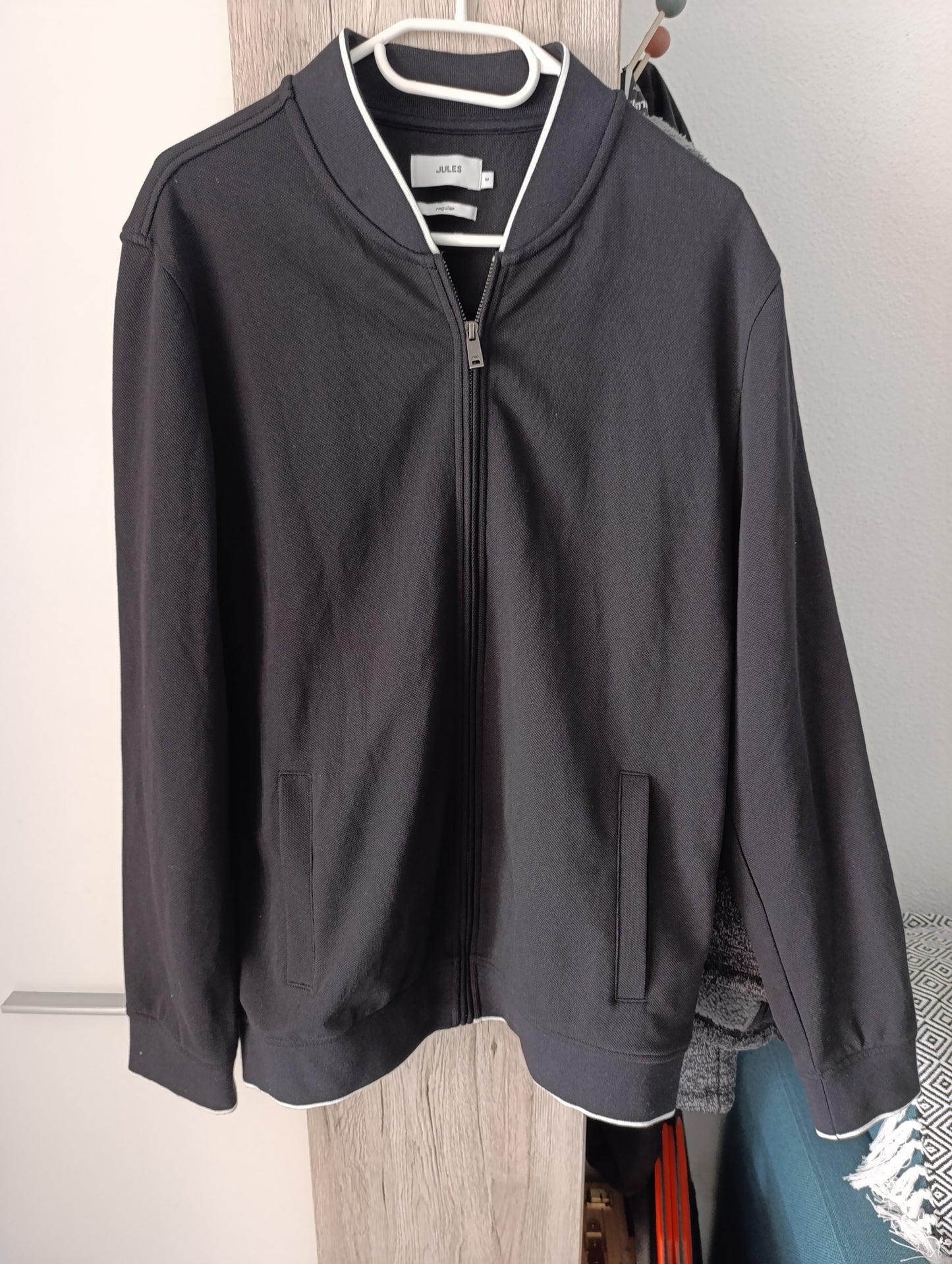 Veste zippée en maille uni texturée