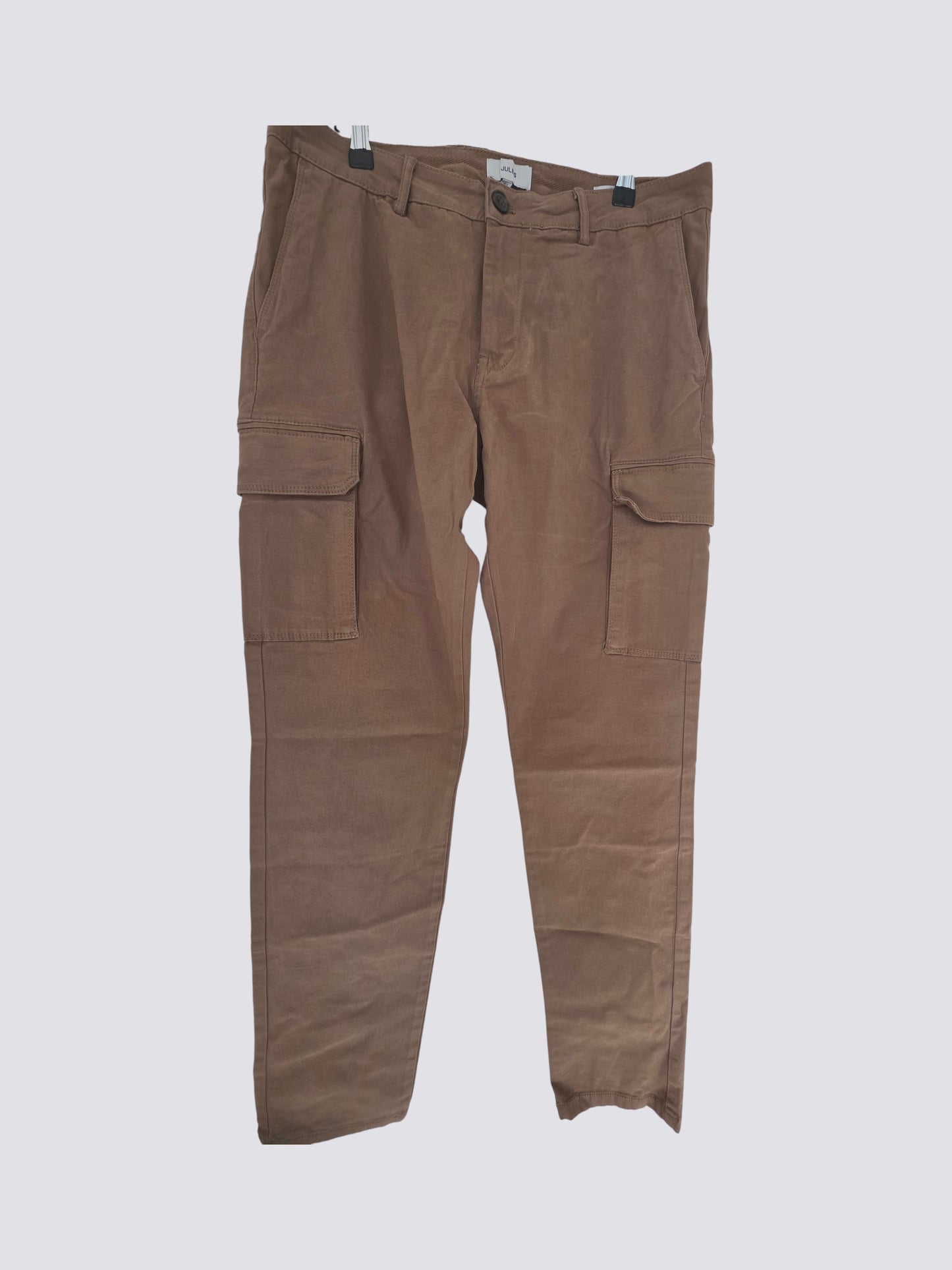 Pantalon chino cargo droit poches côtés