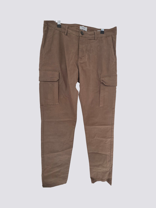 Pantalon chino cargo droit poches côtés