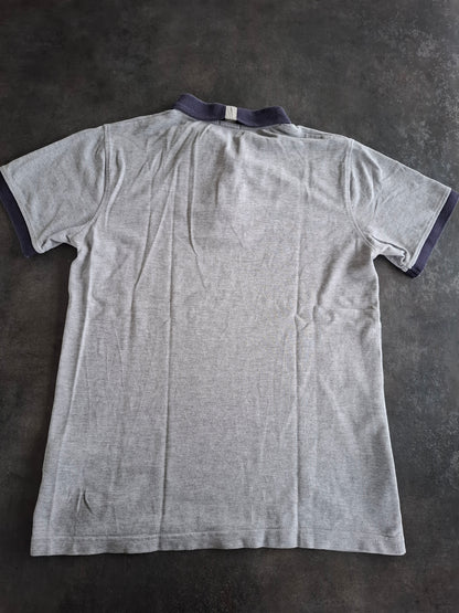 Polo gris col bleu marine