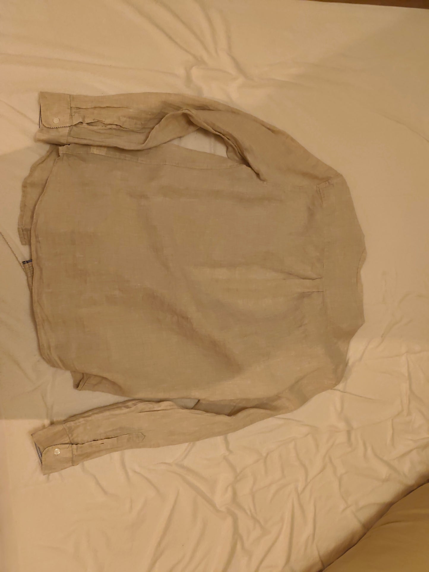 Chemise regular col mao unie lin