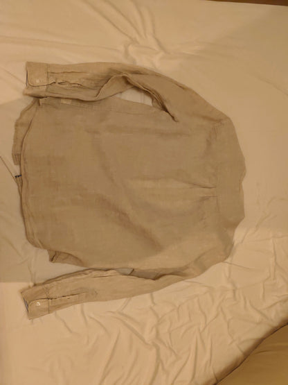 Chemise regular col mao unie lin