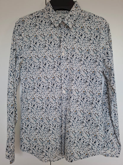 Chemise slim imprimé motif tâche coton
