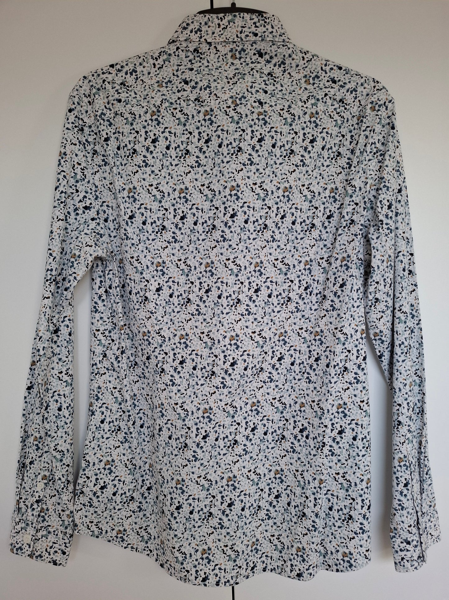 Chemise slim imprimé motif tâche coton