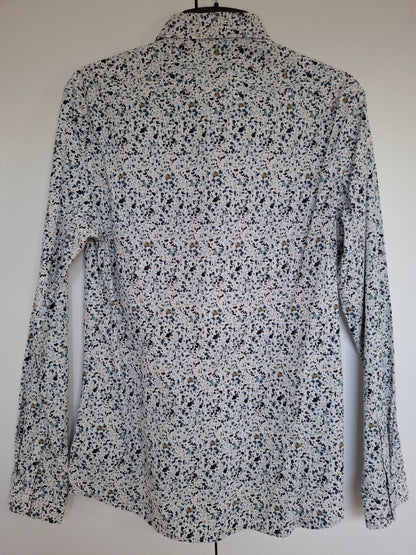 Chemise slim imprimé motif tâche coton