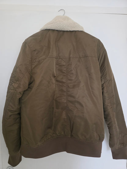 Blouson kaki col en servant amovible