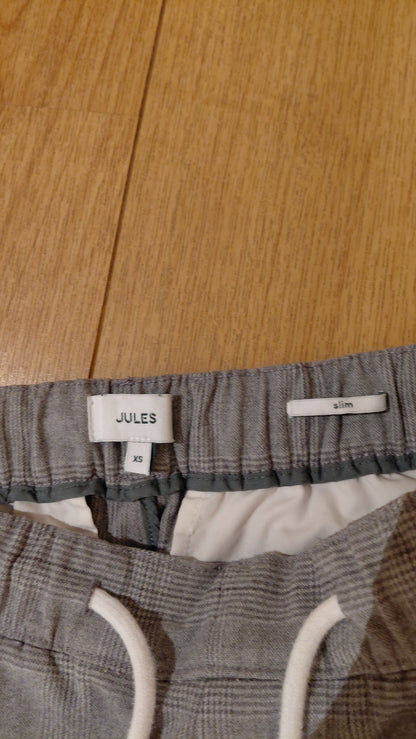 Pantalon chino slim ceinture élastiquée à carreaux