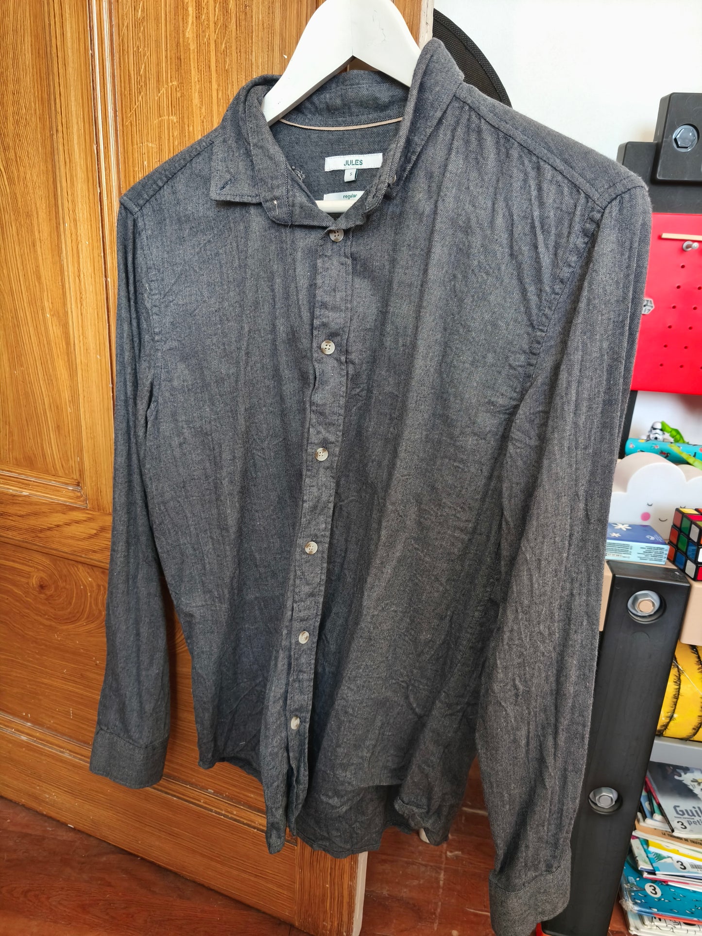 Chemise regular unie flanelle coton