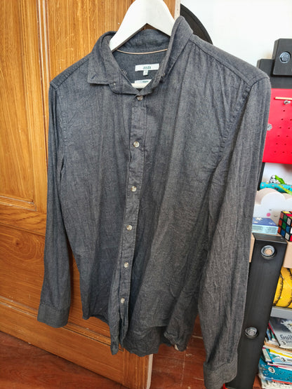 Chemise regular unie flanelle coton