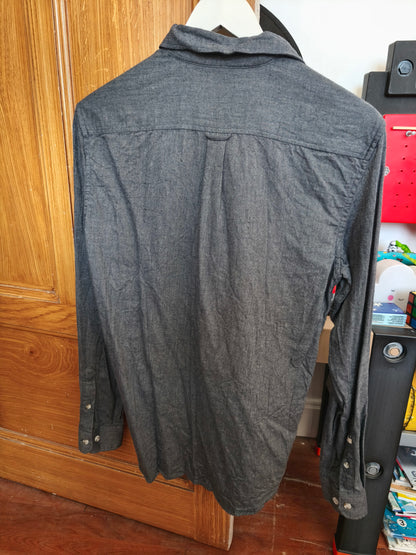 Chemise regular unie flanelle coton