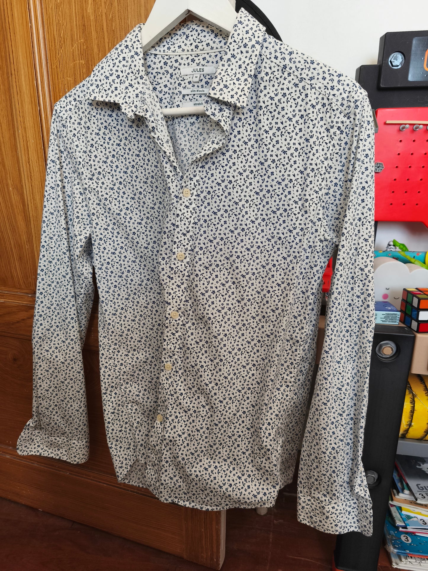 Chemise slim imprimé fleur coton