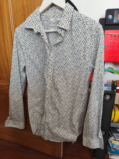 Chemise slim imprimé fleur coton