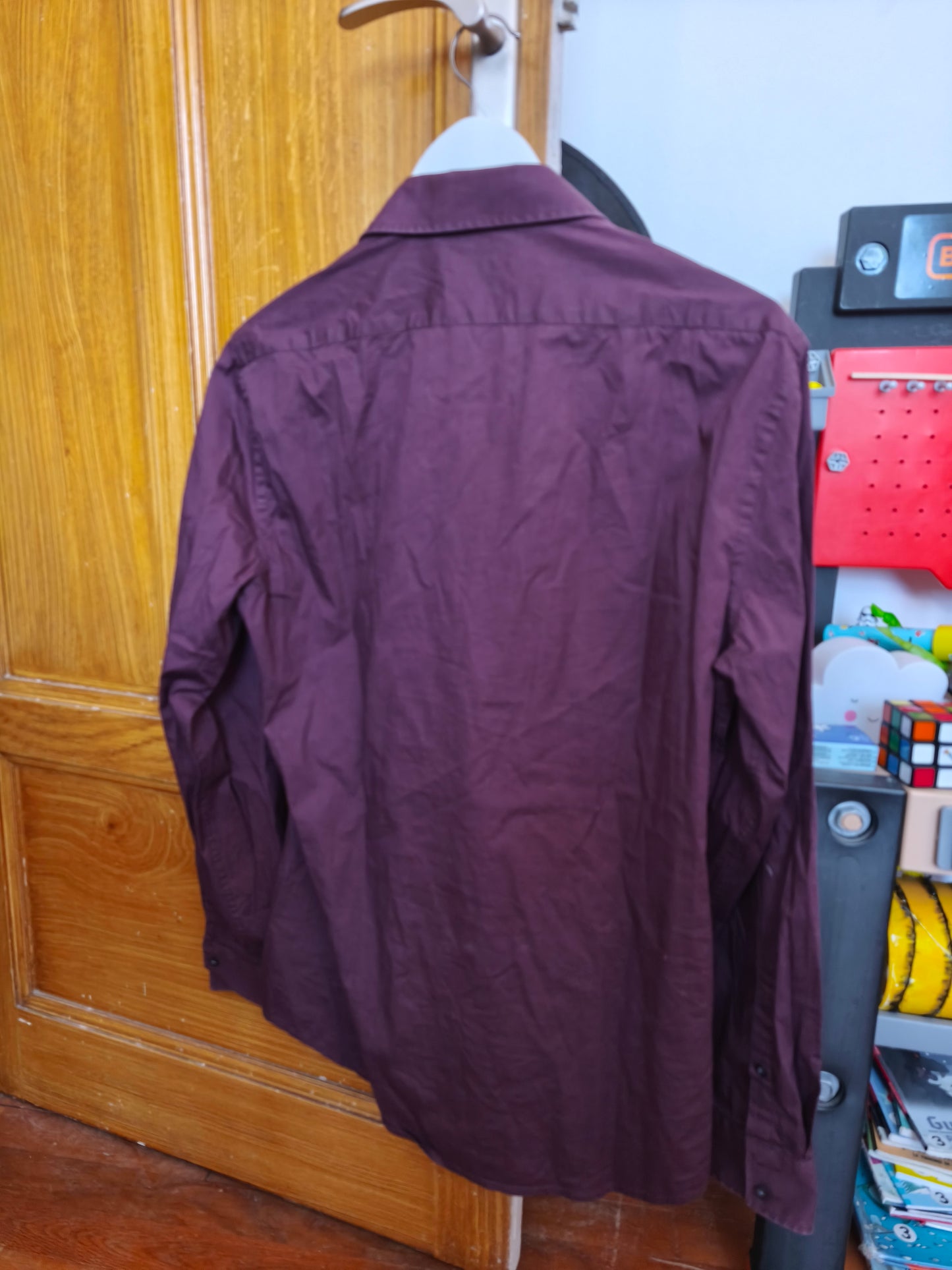 Chemise mauve slim elasthane