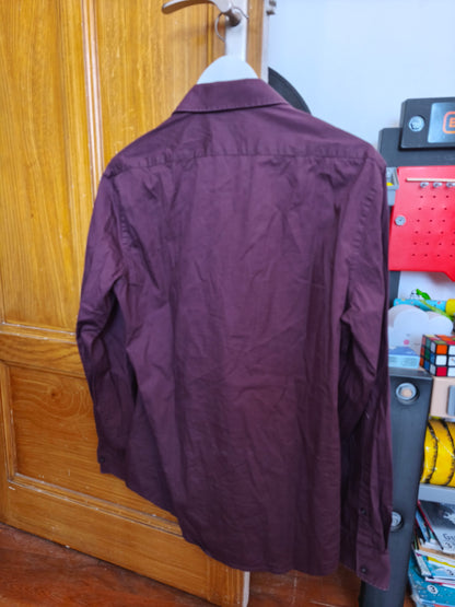 Chemise mauve slim elasthane