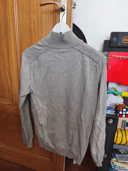 Pull zippé gris