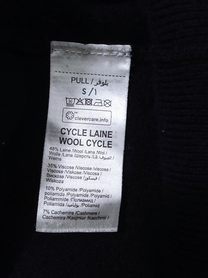 pull bleu cachemire et laine