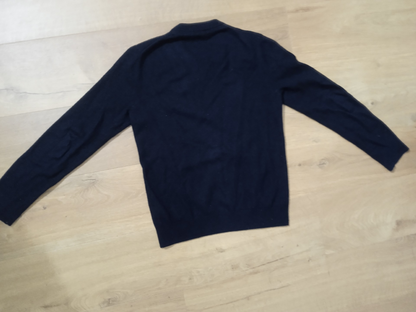 pull bleu cachemire et laine