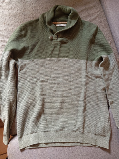 Pull col châle colorblock