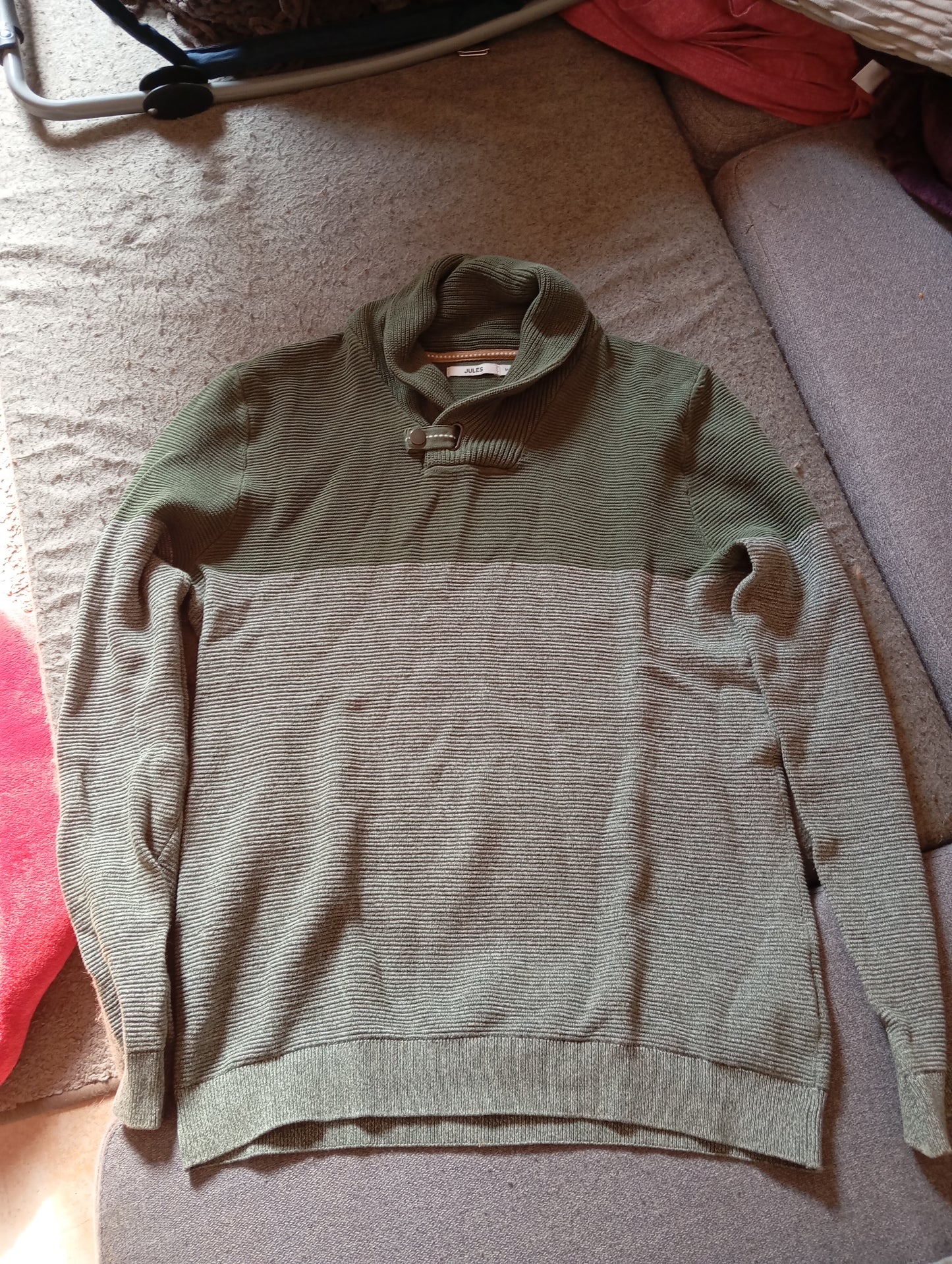 Pull col châle colorblock