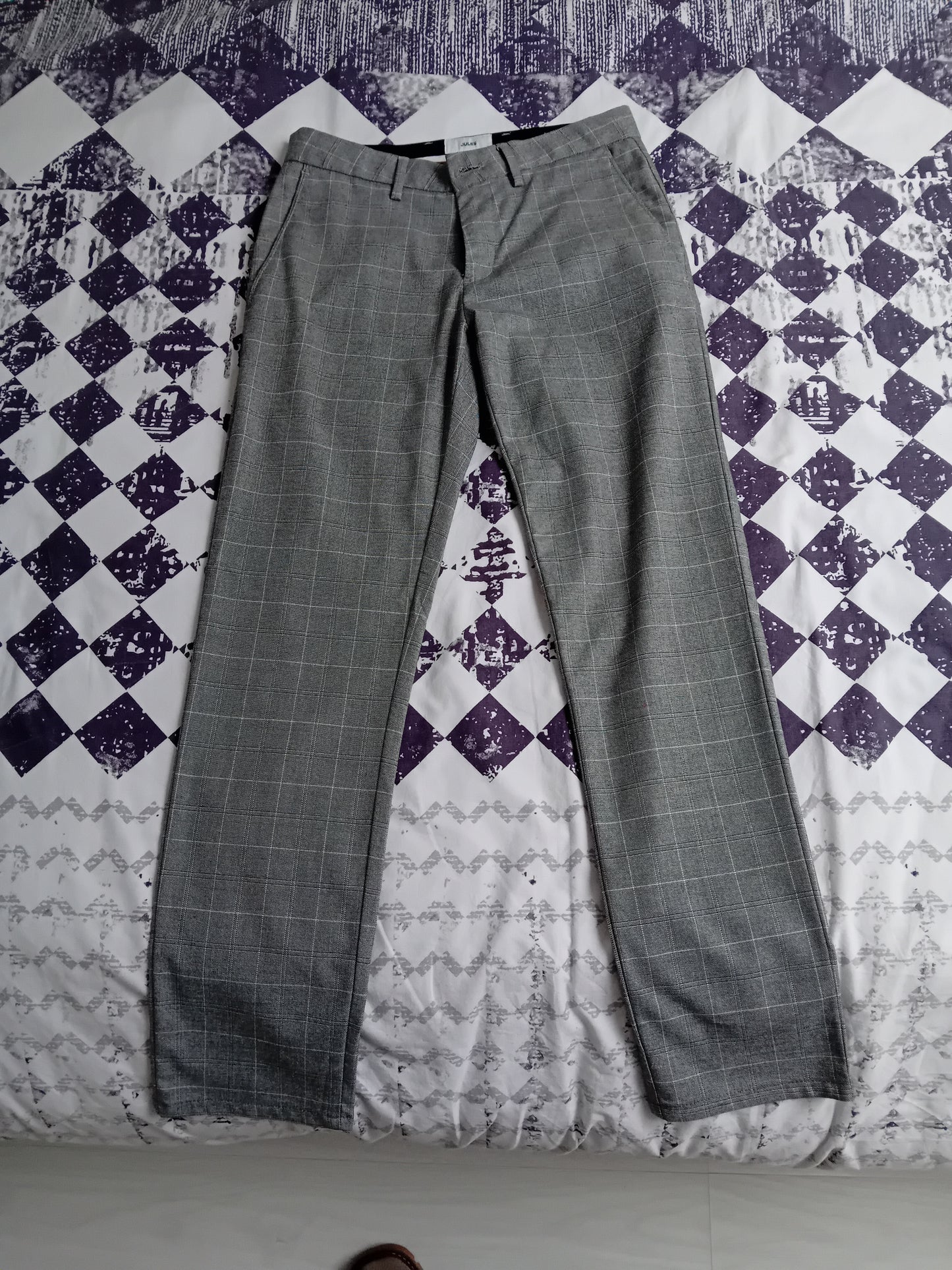 Pantalon chino slim à carreaux