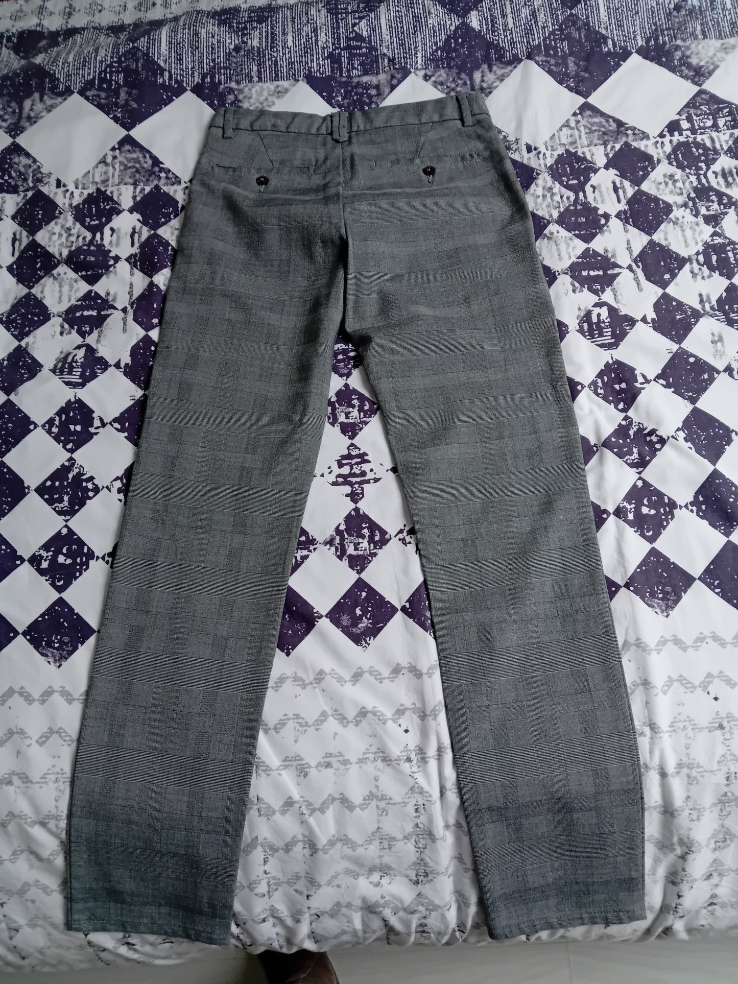 Pantalon chino slim à carreaux