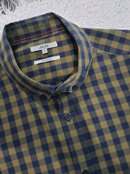 Chemise slim à carreaux coton