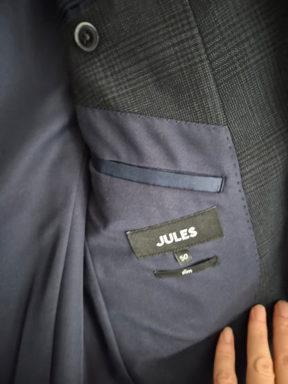 Veste de costume bleu foncé a carreaux