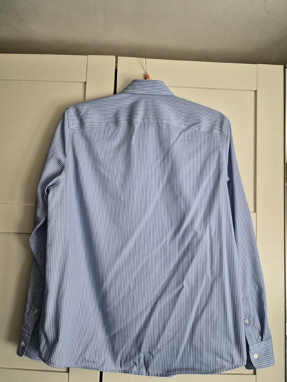 Chemise regular bleu rayures blanc