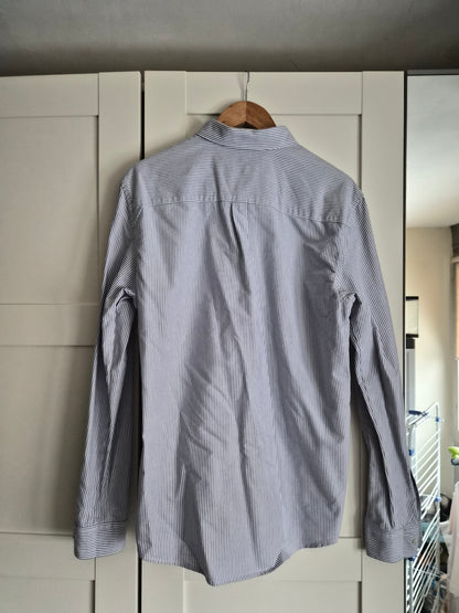 Chemise oxford a rayure blanc gris