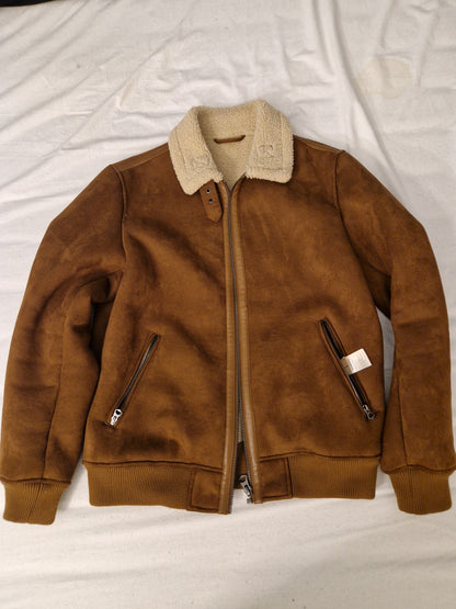 Blouson aspect velours col et doublure en sherpa