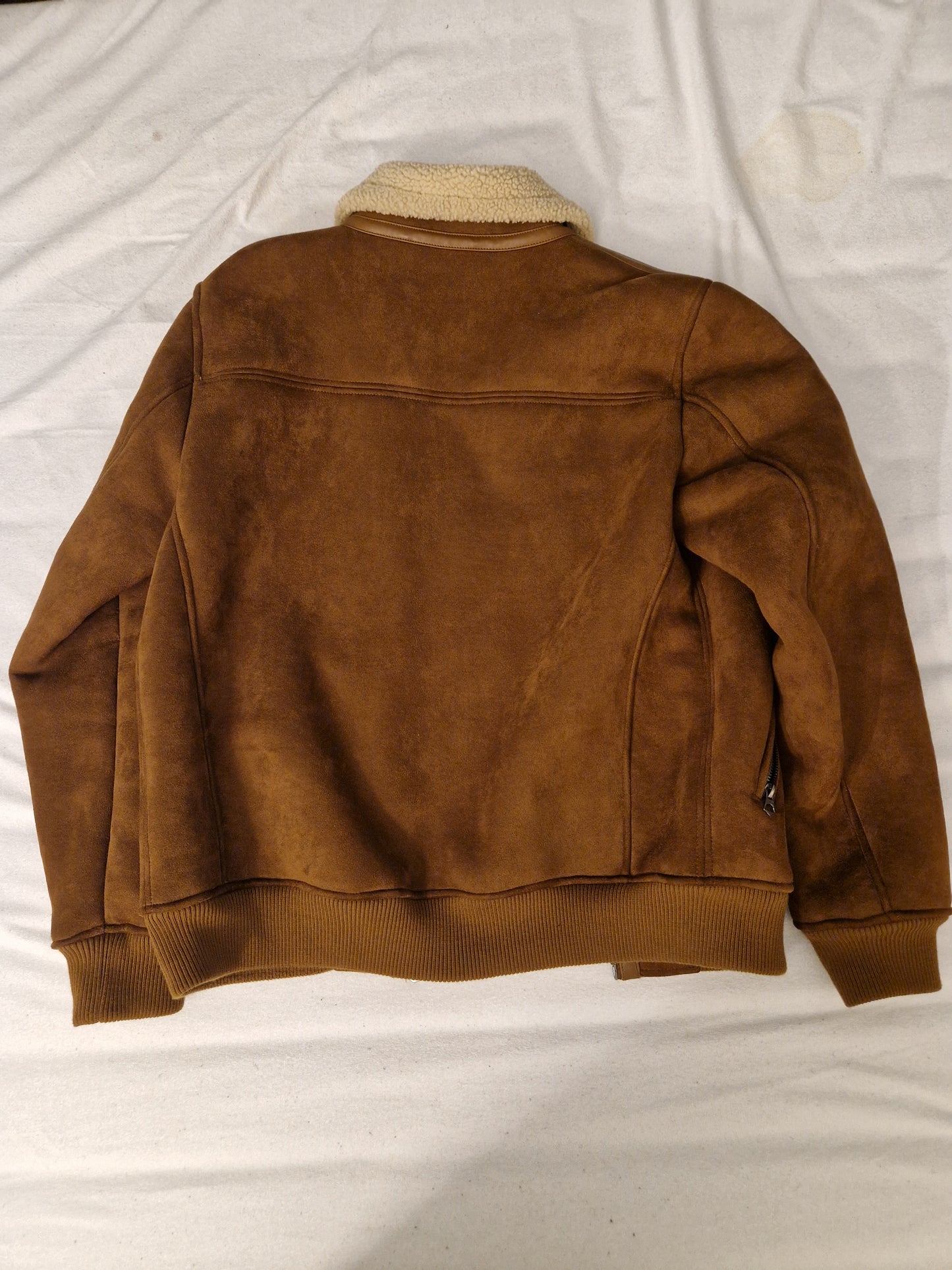 Blouson aspect velours col et doublure en sherpa