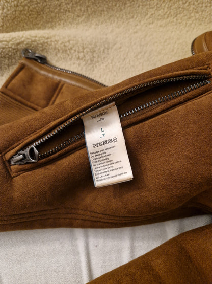 Blouson aspect velours col et doublure en sherpa