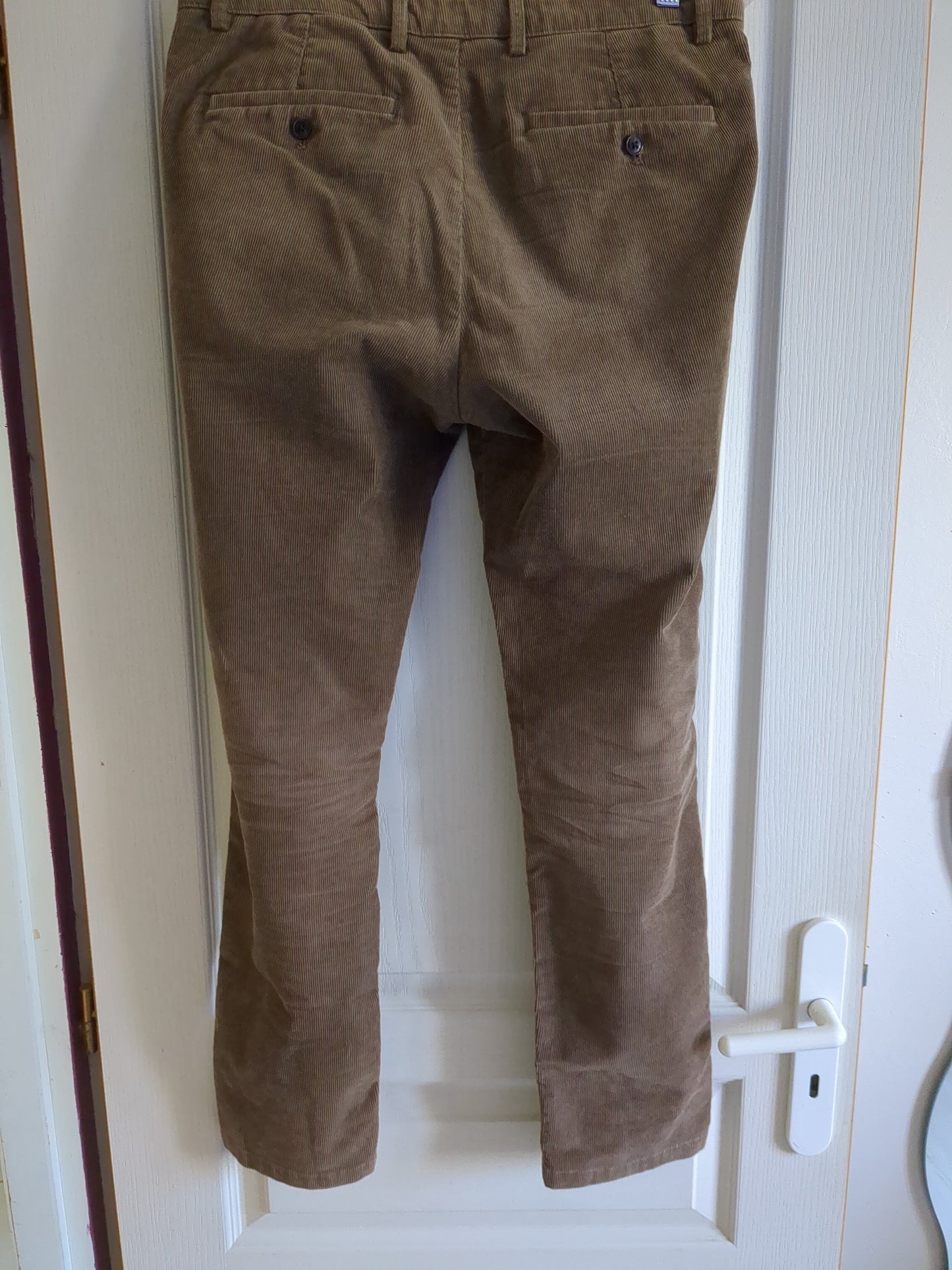Pantalon chino slim en velours