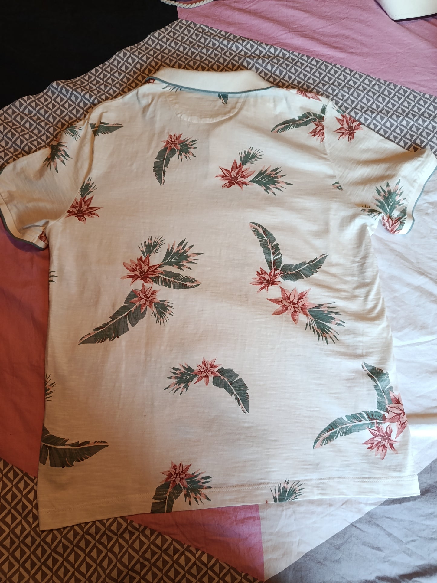 Polo manches courtes jersey imprimé