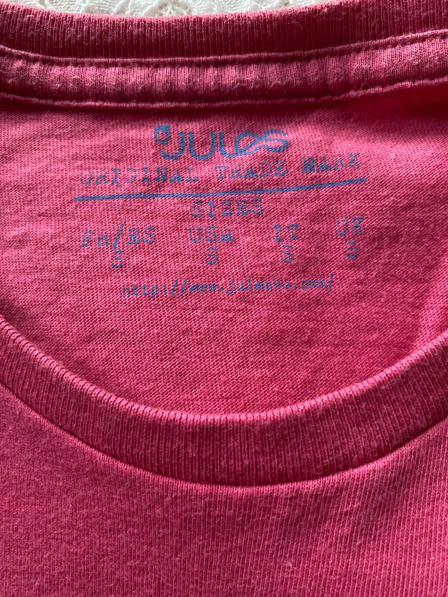 Teeshirt long vintage rose à motif