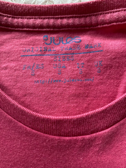 Teeshirt long vintage rose à motif