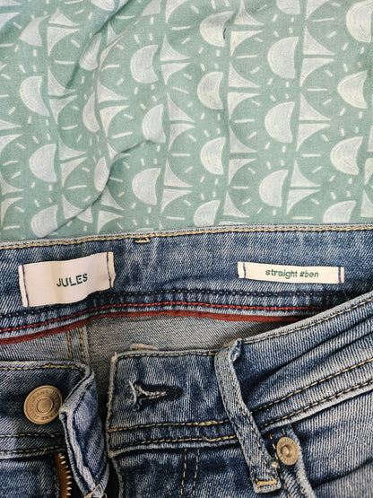 Jean straight 3 longueurs en coton recyclé