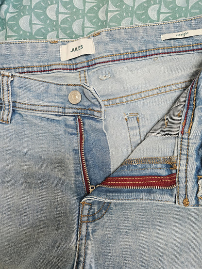Jean straight en coton et polyester recyclés