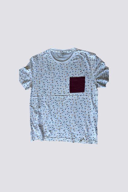 Tee shirt col rond imprimé géométrique