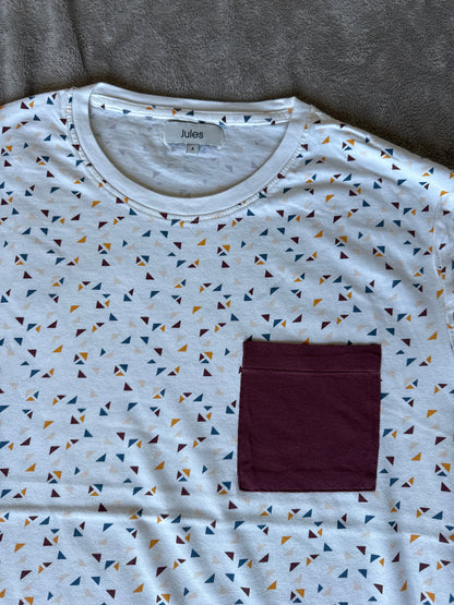 Tee shirt col rond imprimé géométrique