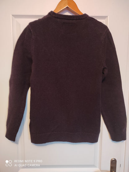 Pull torsadé - couleur lie de vin -M