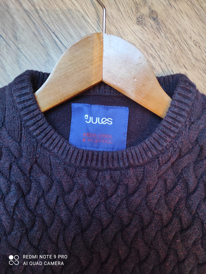 Pull torsadé - couleur lie de vin -M
