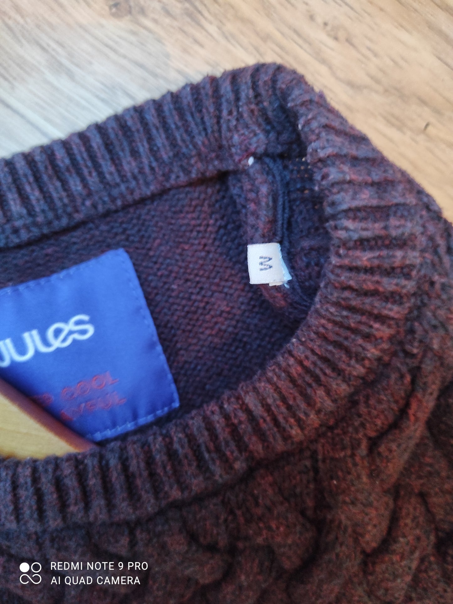 Pull torsadé - couleur lie de vin -M