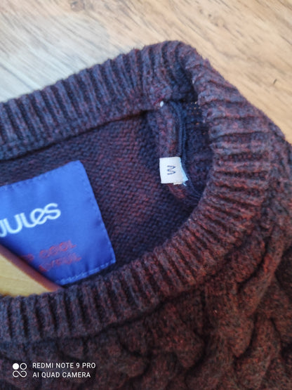 Pull torsadé - couleur lie de vin -M