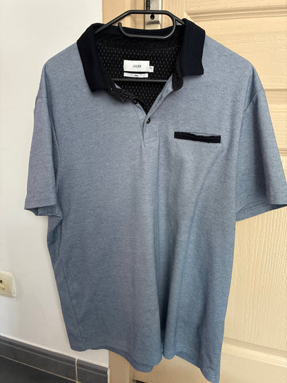 Polo manches courtes à col fantaisie