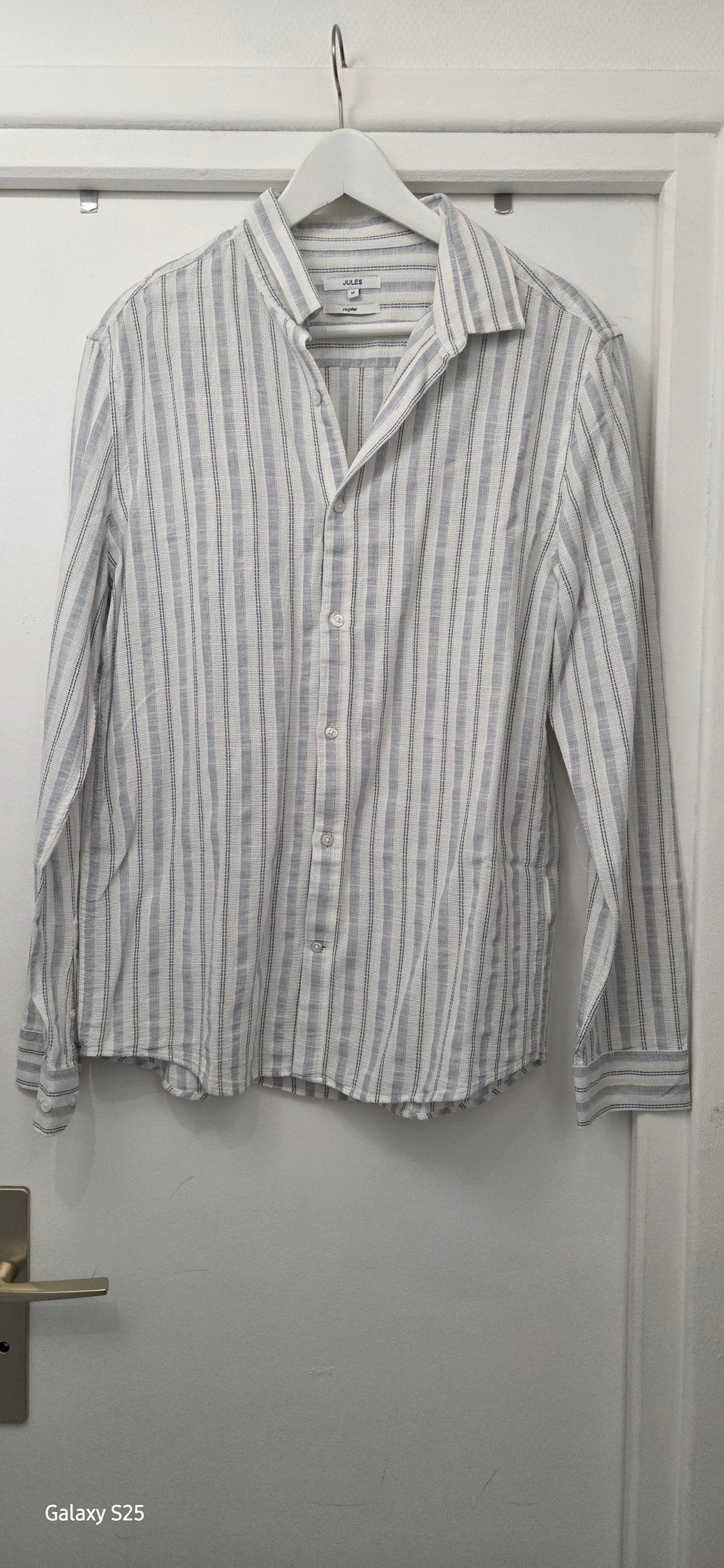 Chemise regular en matière rustique en coton