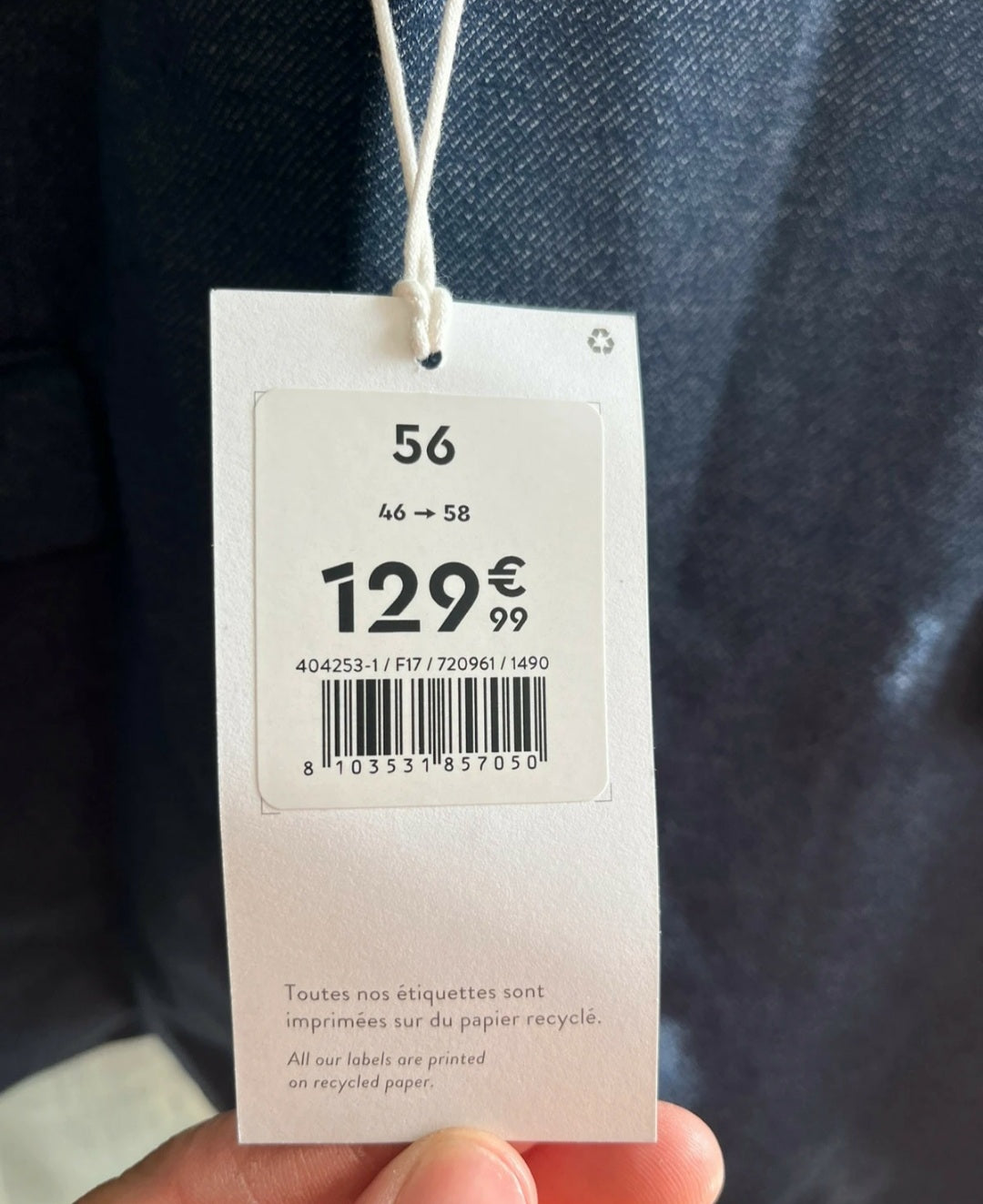 Blazer homme Jules avec capuche intégrée - Taille 56 - Neuf avec étiquette