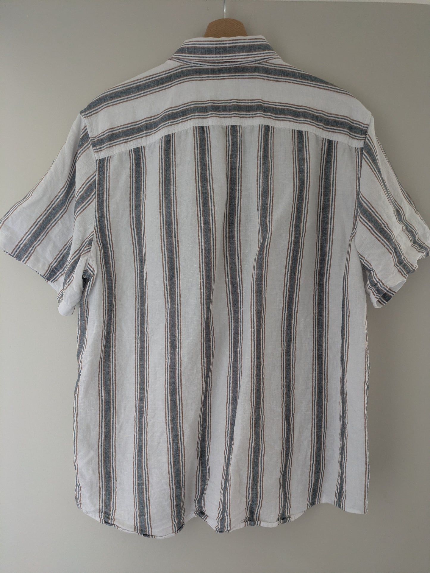 Chemisette regular rayures coton lin