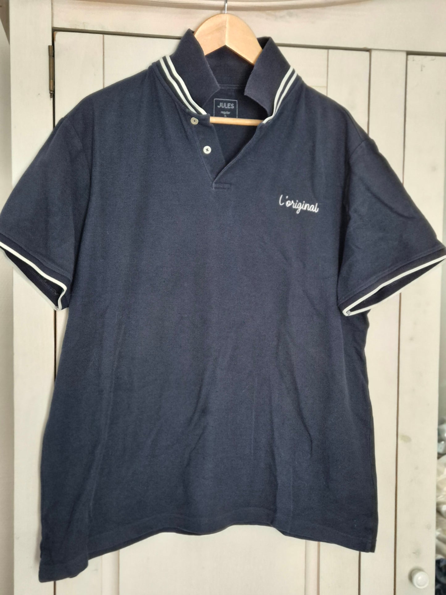 Polo manches courtes piqué brodé poitrine